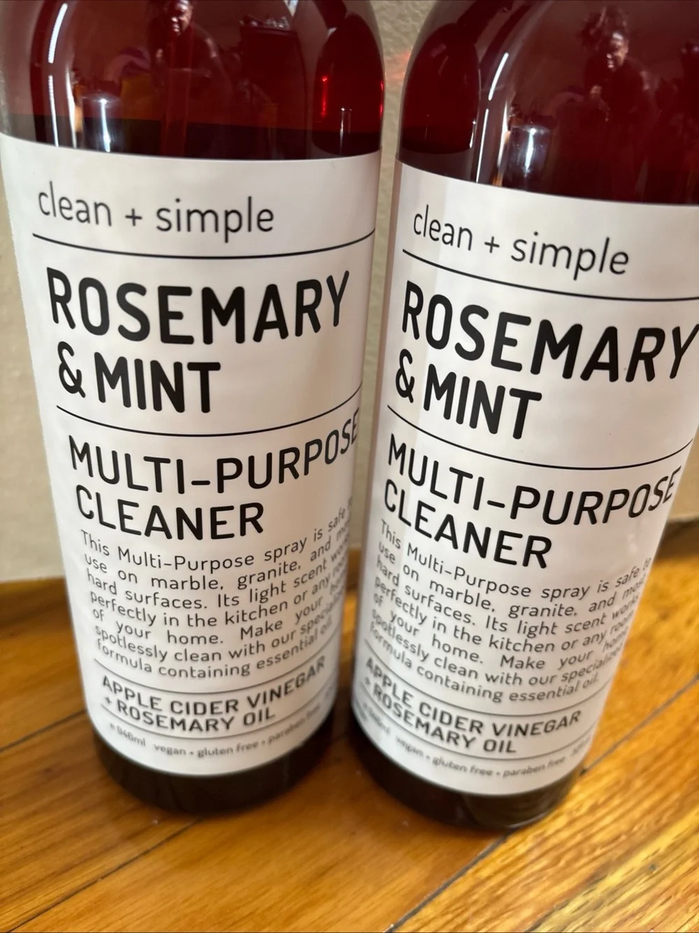 Clean + Simple Rosemary & Mint Multi-Purpose Cleaner—Amber Bottle, 32 fl 2-Pack